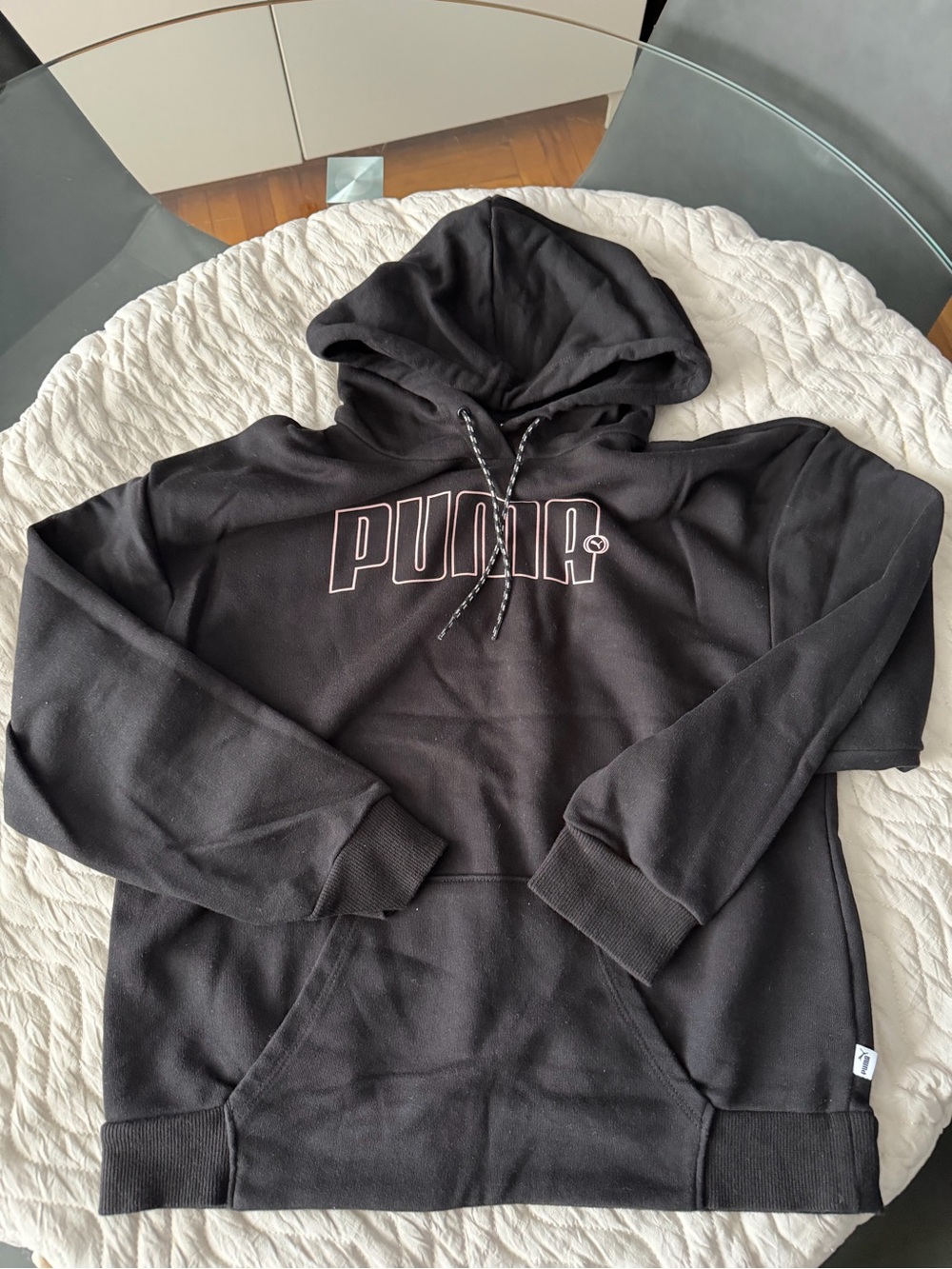 PUMA women  Black Hooded Pullover Sweatshirt size small